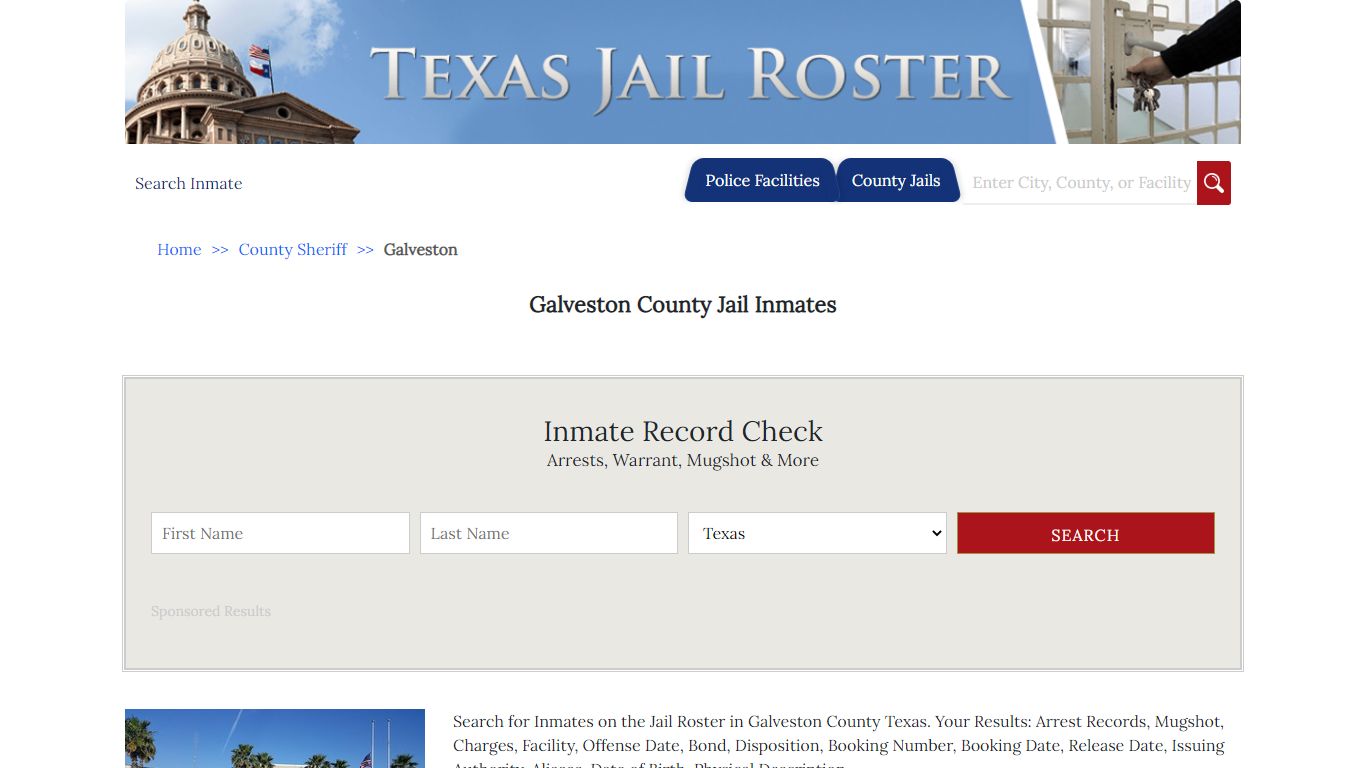 Galveston County Jail Inmates | Jail Roster Search